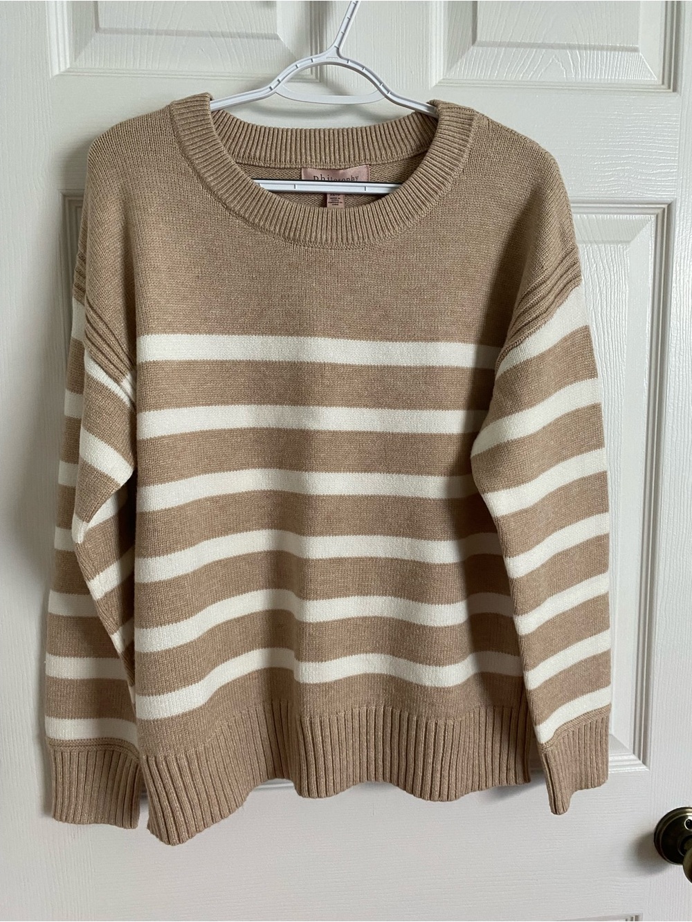 NWT Philosophy Striped Crewneck Sweater - Tan & Cream